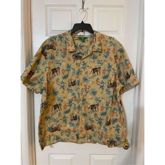 DIP 2XLT Men’s Button Shirt Tropical Tigers - Picture 1 of 4